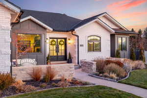 View of front of property featuring french doors