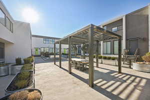 View of patio / terrace with a pergola