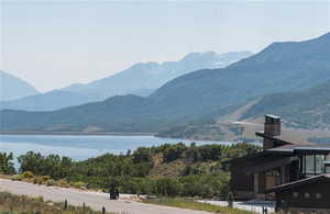 View of mountain feature with a water view