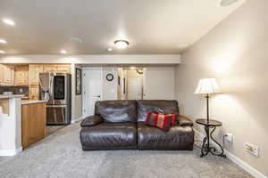 View of carpeted living room