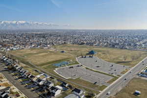 Aerial view featuring a mountain view