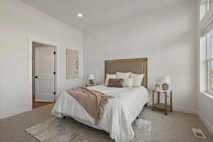 View of carpeted bedroom