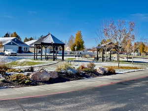 View of community featuring a gazebo