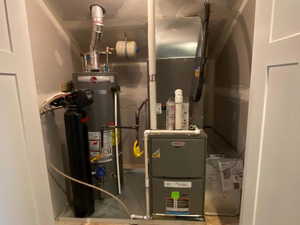 Utility room with water heater