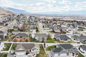 Aerial view featuring a mountain view