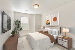 View of carpeted bedroom