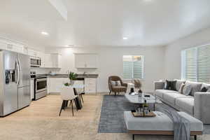 Living room featuring light wood-type flooring