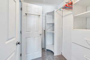 View of walk in closet