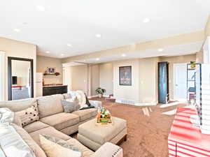 View of carpeted living room