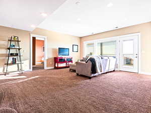 View of carpeted living room