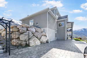 View of home's exterior featuring a mountain view