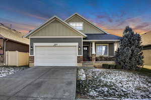 Craftsman-style house with a garage