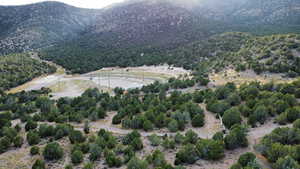 Aerial view with a mountain view