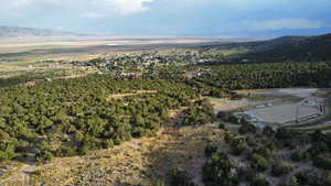 Aerial view with a mountain view