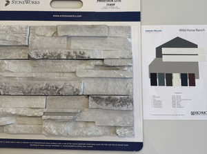 Exterior colors and stone chosen for this home.