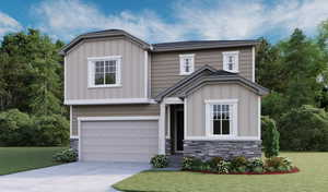 View of front of property, home will be built with a third car garage. TO BE BUILT. Some features and finishes may be different than picture.