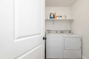 Clothes washing area with independent washer and dryer