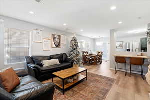 Living room featuring light hardwood / wood-style floors