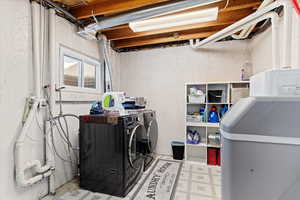 Laundry room featuring washer and dryer