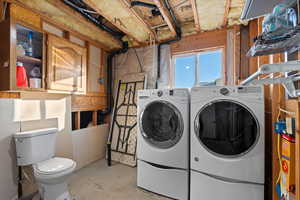 Laundry area with washing machine and clothes dryer