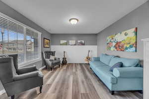 Living room featuring hardwood / wood-style floors