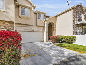 View of front of house with a garage