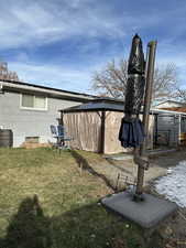 View of yard featuring a gazebo