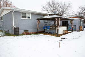 Exterior space with a gazebo