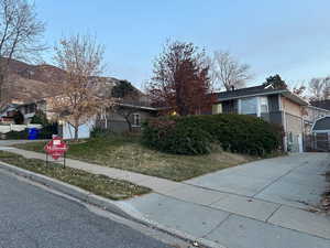 View of front of home with a front lawn