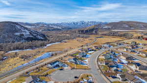 Bird's eye view featuring a mountain view