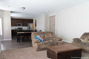 Living room featuring hardwood / wood-style flooring