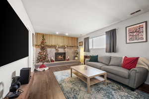 Living room featuring hardwood / wood-style floors