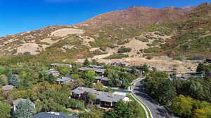 Birds eye view of property featuring a mountain view