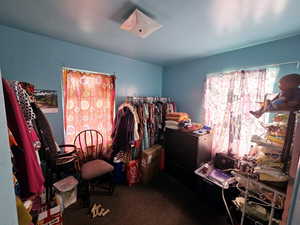 Bedroom featuring carpet