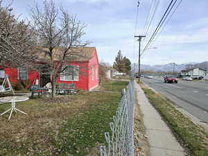 Exterior space with a mountain view