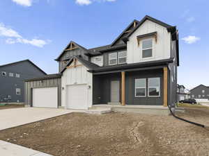 View of front of home with a garage