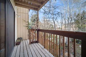 View of wooden deck