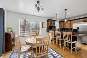 Dining room featuring light hardwood flooring