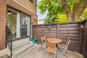 View of fenced in back patio