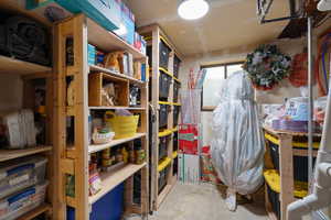 View of built-in storage racks