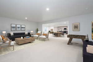 View of carpeted living room