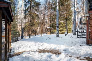 View of snowy yard