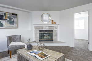 View of carpeted living room