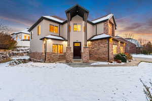 View of snow covered house