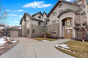 View of front of house with a garage