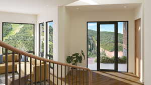 Interior space featuring hardwood / wood-style floors