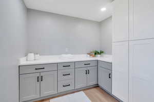 Bathroom featuring hardwood / wood-style flooring