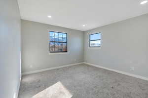 Spare room featuring carpet flooring and a wealth of natural light