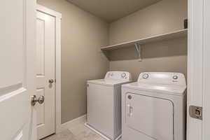 Laundry area featuring washer and dryer