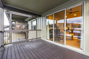 View of wooden deck